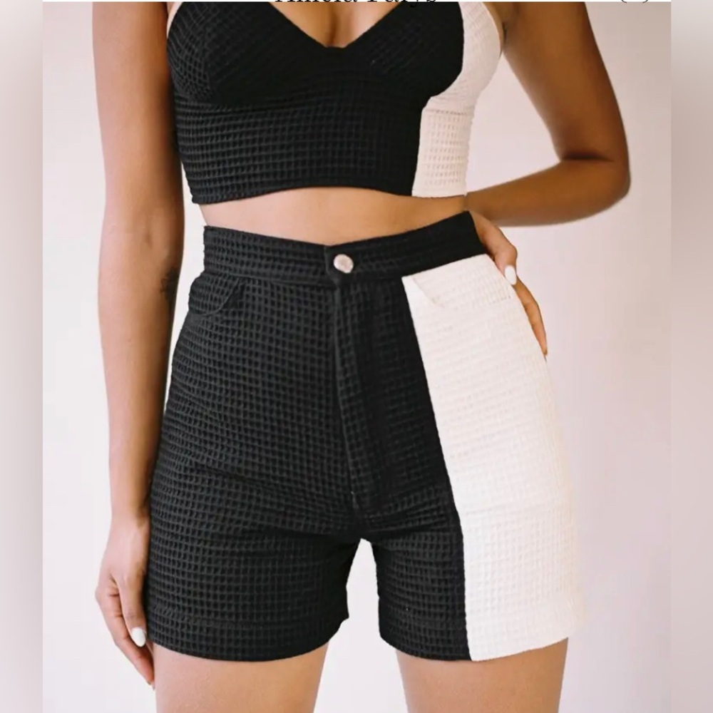 Aniela Parys Atlas Two-Tone Waffle Shorts size L